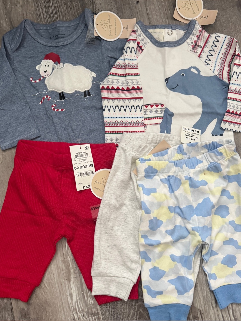 NEW 0-3 M Boys Christmas Set Bundle